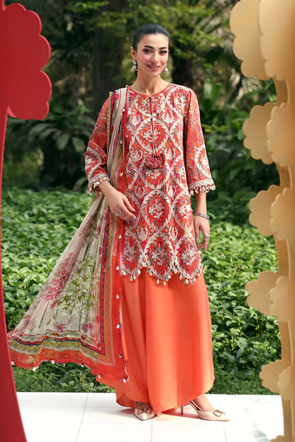 M.Prints By Maria B Digital Printed Lawn With Chiffon Dupatta 3PC