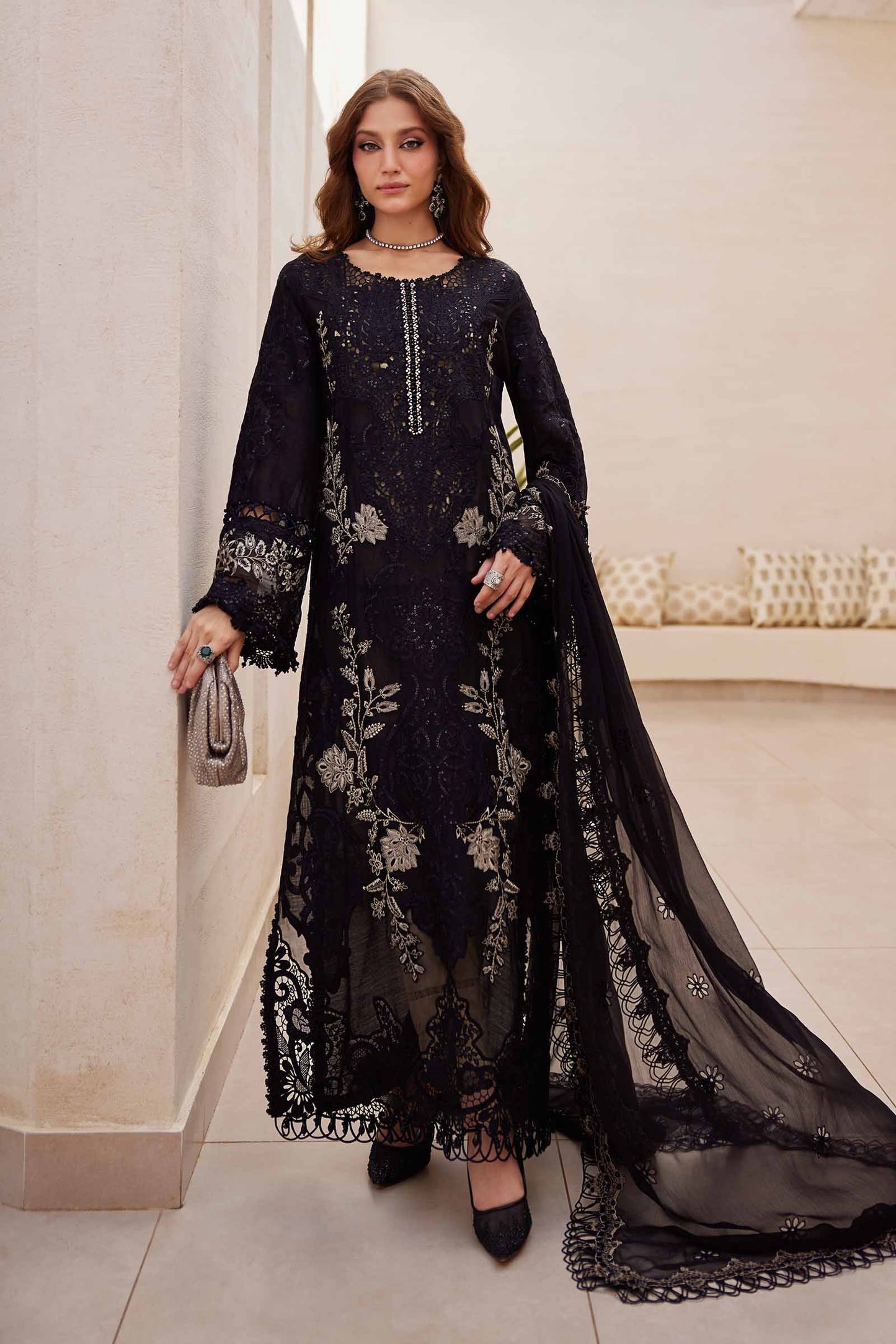 Bin Ilyas Cambric Embroidered 3PC