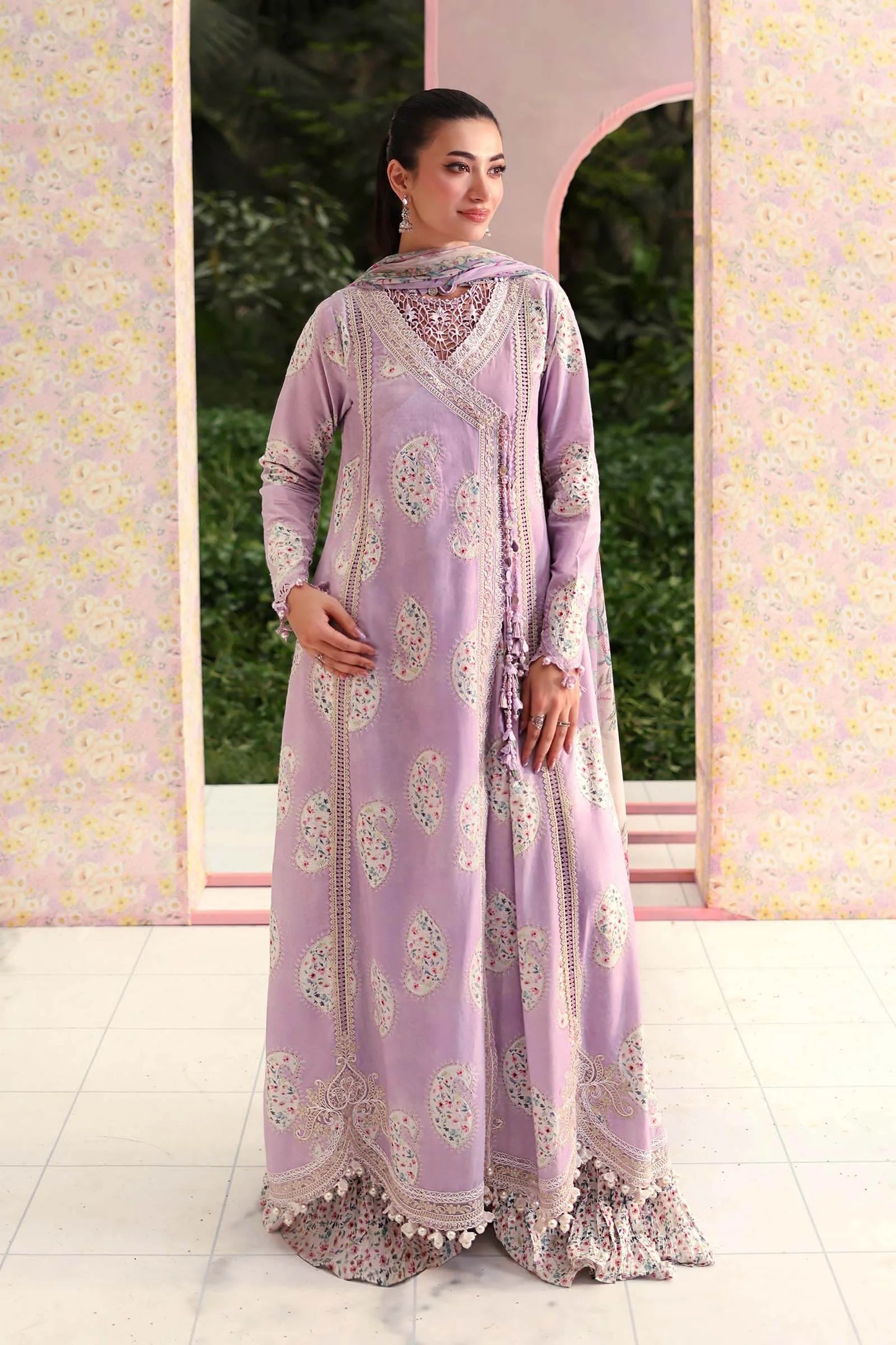 Maria B Digital Printed Lawn With Chiffon Dupatta 3PC