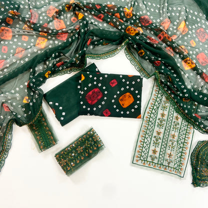 Aneelas Digital Printed Lawn With Emb Patches 3PC