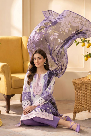 Maahru By Anaya Noor Digital Printed Lawn With Patches 3PC