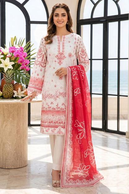 Maahru By Anaya Noor Digital Printed Lawn With Patches 3PC