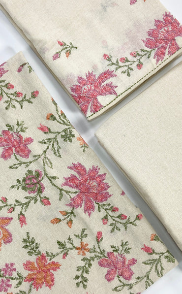 Bareeze White Embroidered Khaddar 3PC