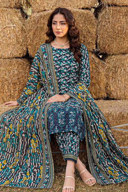 Rameen By Anaya Noor Printed & Laser Cutwork Emb Lawn 3PC