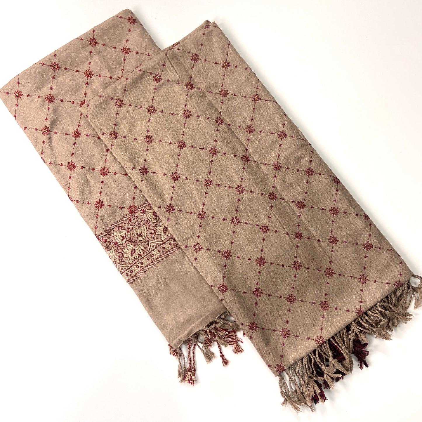 Embroidered Pashmina Jacquard Shawl