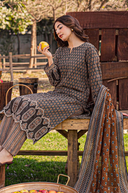 Rameen By Anaya Noor Printed & Laser Cutwork Emb Lawn 3PC
