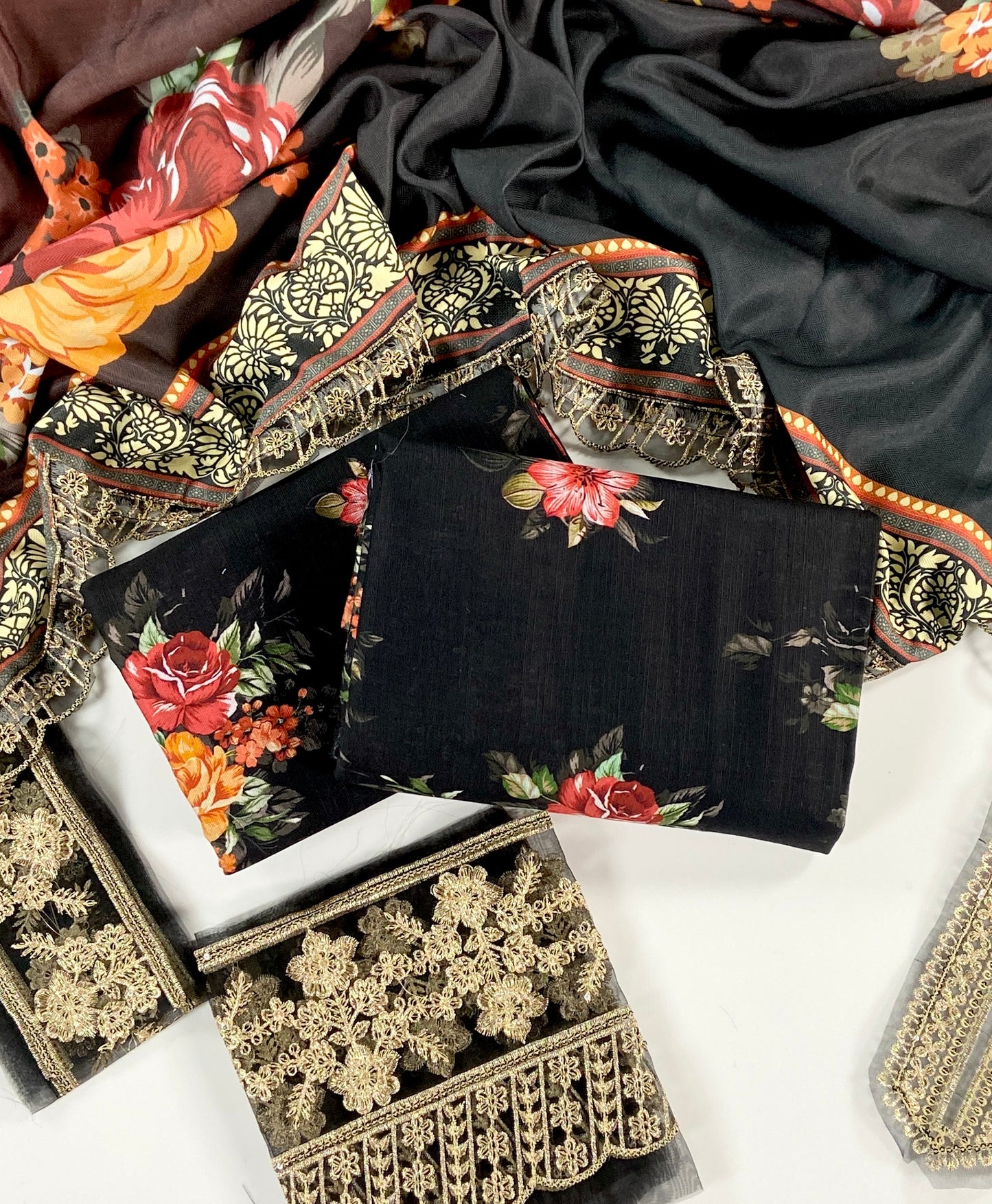 Esra Printed Slub Khaddar With Emb Patches 3PC