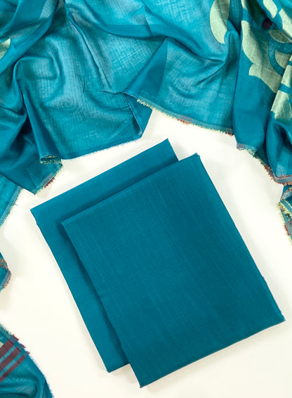 Self Jacquard Voil Shawl 3PC Unstitched Suit