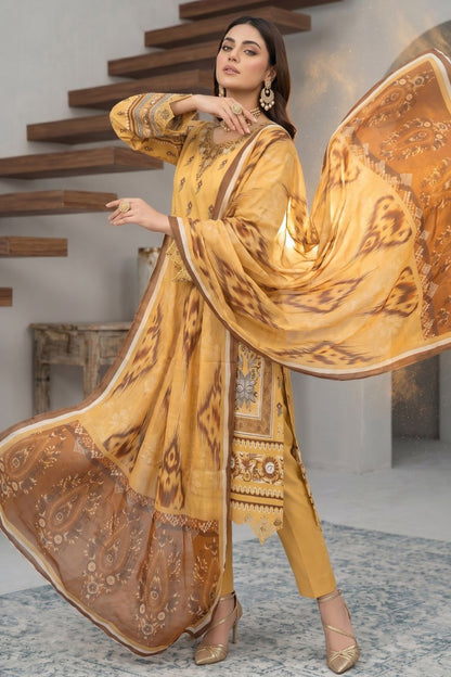 Maahru By Anaya Noor Digital Printed Lawn With Patches 3PC