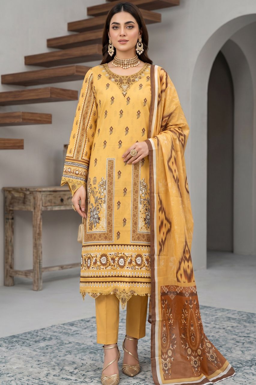 Maahru By Anaya Noor Digital Printed Lawn With Patches 3PC