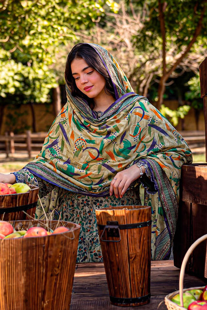 Rameen By Anaya Noor Printed & Laser Cutwork Emb Lawn 3PC