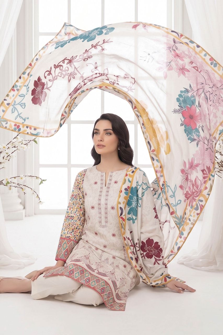 Ravish By Anaya Noor Printed & Emb Lawn 3PC
