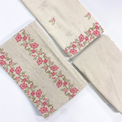 Bareeze White Embroidered Khaddar 3PC