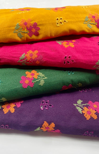 Pack of 4 – Bareeze Style Embroidered Karandi Fabric 2-PC