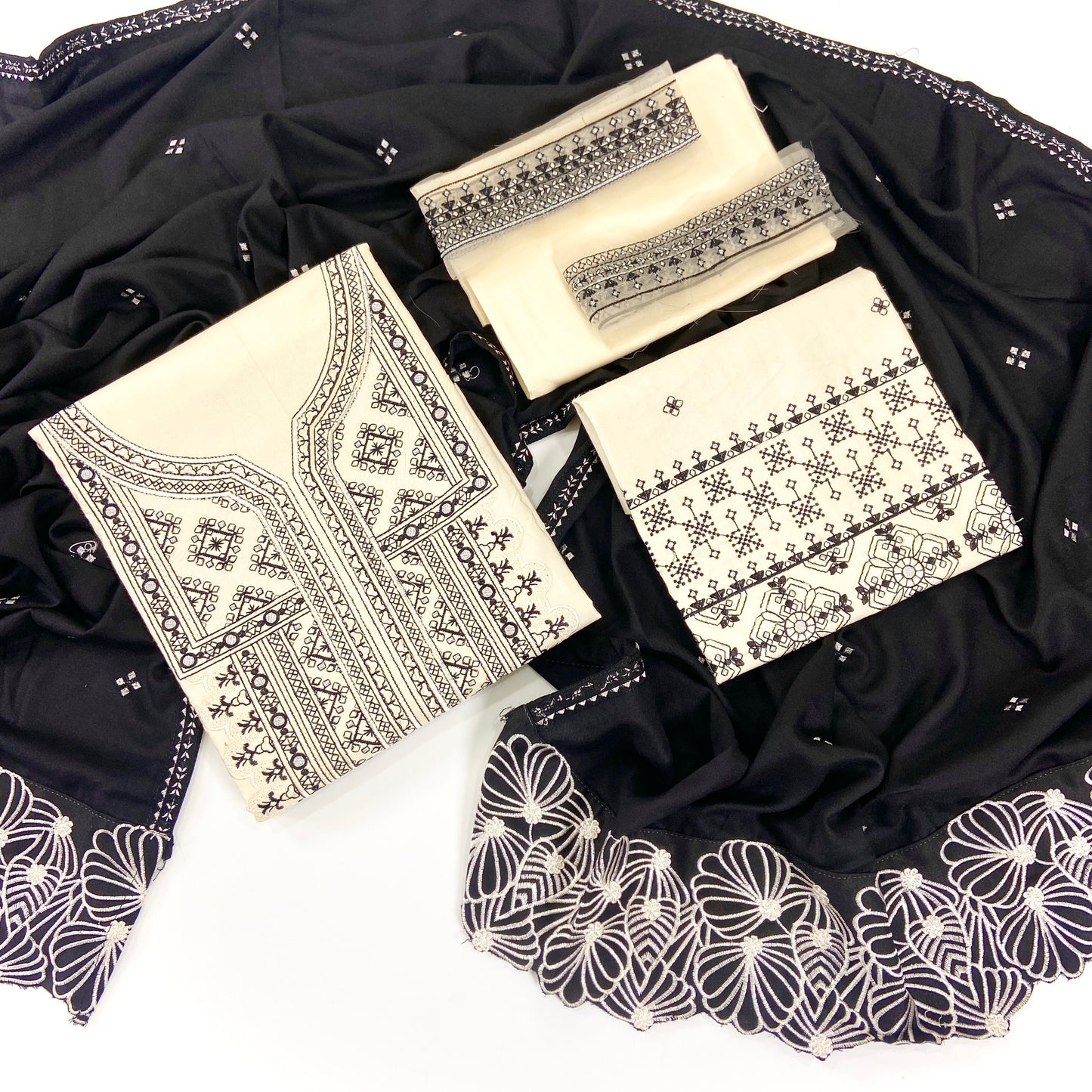 Qalamkar Luxury Emb Dhanak Marina 3PC