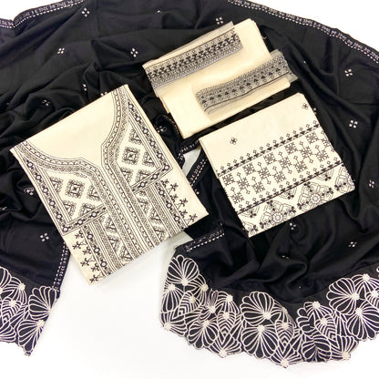Qalamkar Luxury Emb Dhanak Marina 3PC