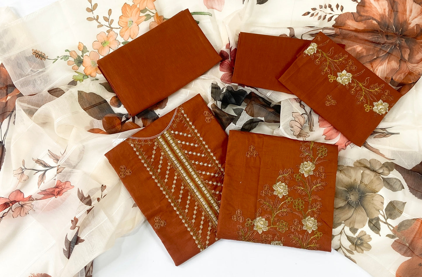 Mohagni Luxury Emb Cambric Cotton 3-PC