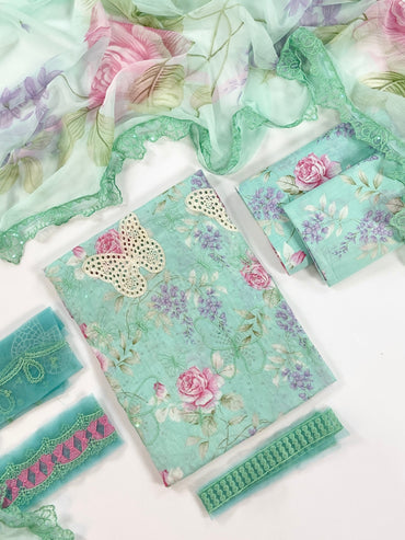 Maria B Embroiderd & Digital Printed Lawn 3PC