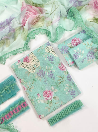 Maria B Embroiderd & Digital Printed Lawn 3PC