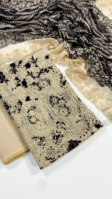 Riwayat Embroidered Lawn With Chiffon Dupatta 3PC