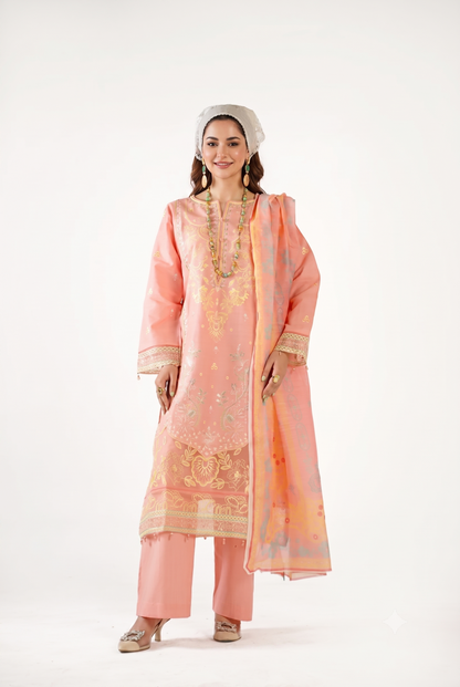 Sapphire Fancy Jacquard Cotton Emb 3PC