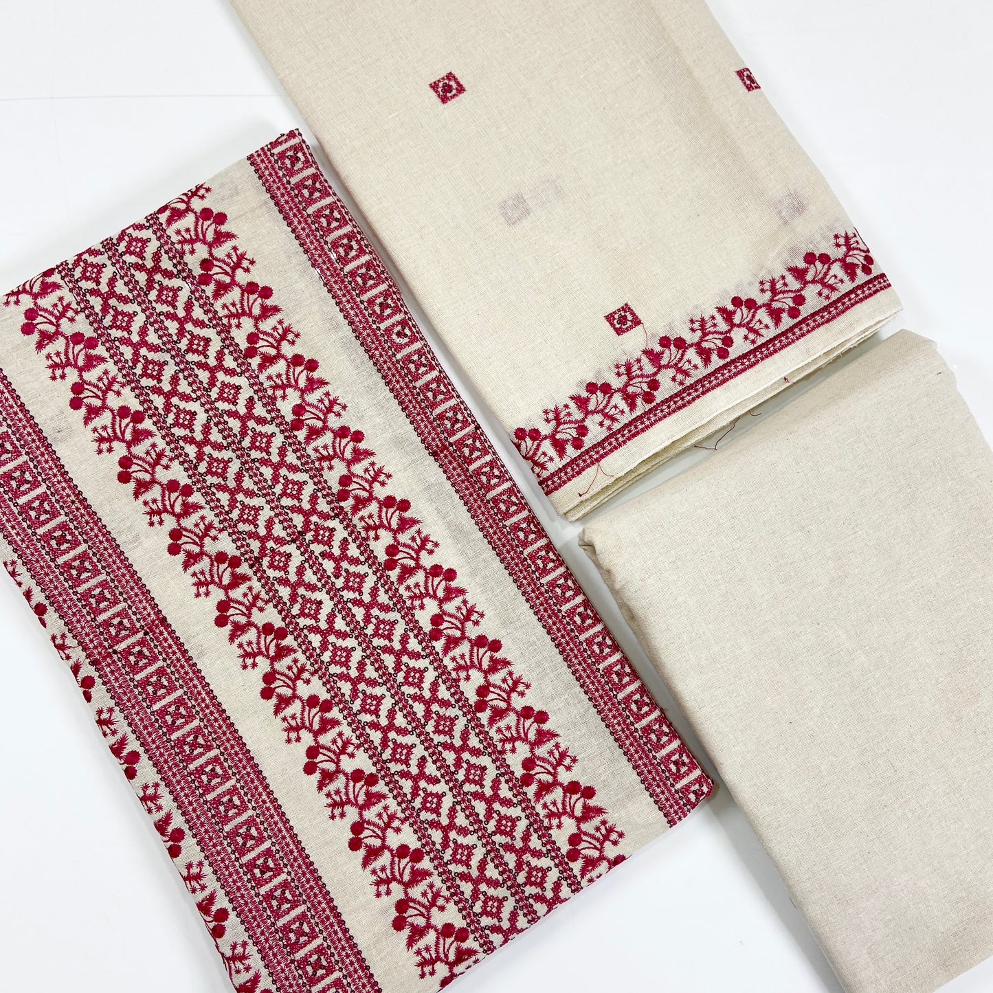 Bareeze White Embroidered Khaddar 3PC