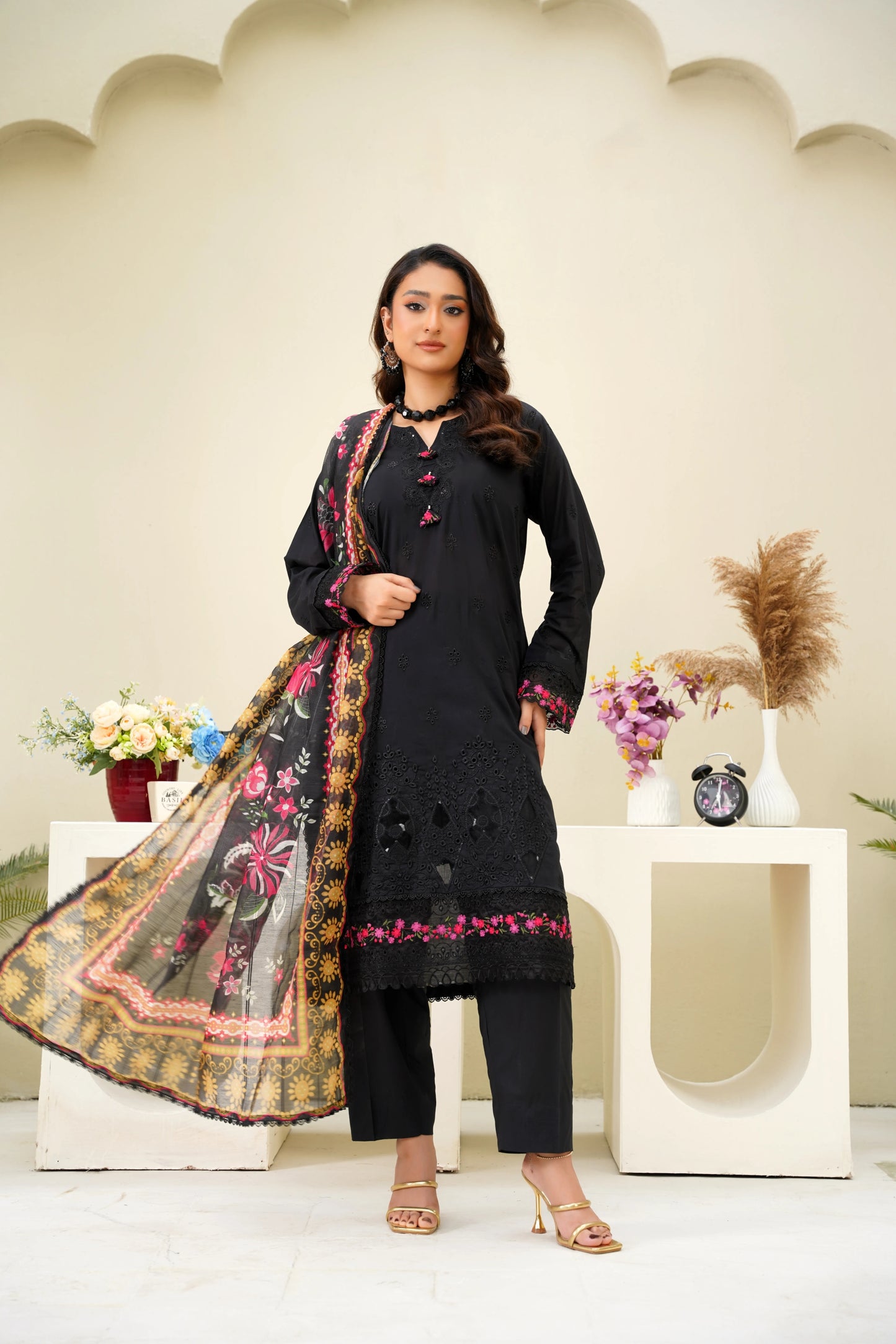 Virsa By Anaya Noor Chikenkari Lawn With Aplic 3PC