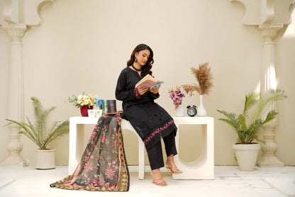 Virsa By Anaya Noor Chikenkari Lawn With Aplic 3PC