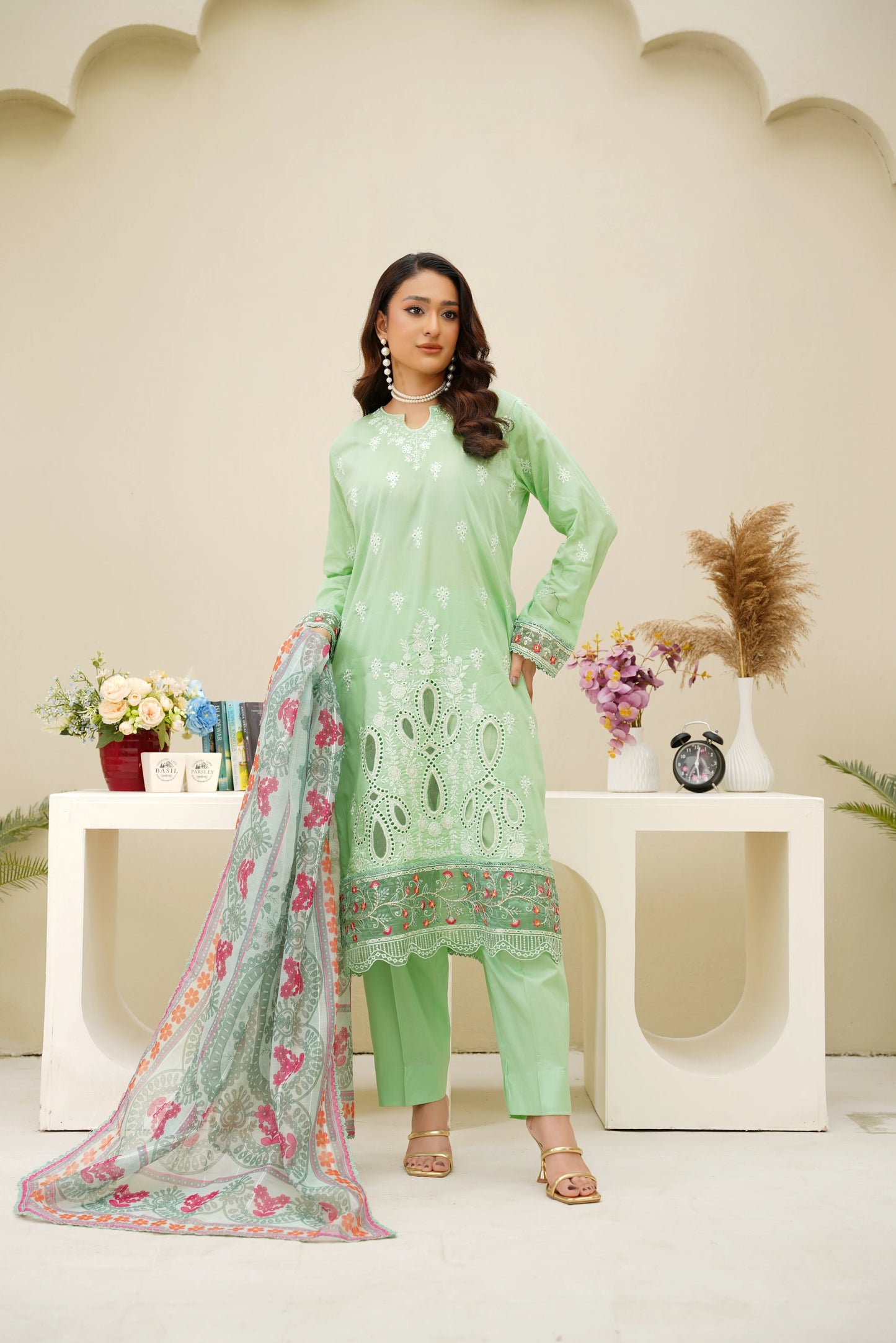 Virsa By Anaya Noor Chikenkari Lawn With Aplic 3PC
