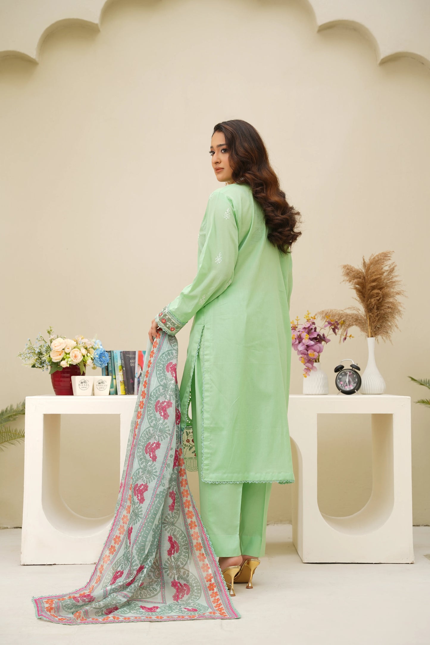 Virsa By Anaya Noor Chikenkari Lawn With Aplic 3PC