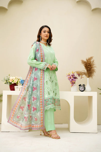 Virsa By Anaya Noor Chikenkari Lawn With Aplic 3PC