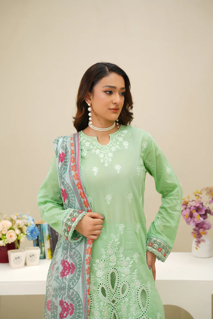 Virsa By Anaya Noor Chikenkari Lawn With Aplic 3PC