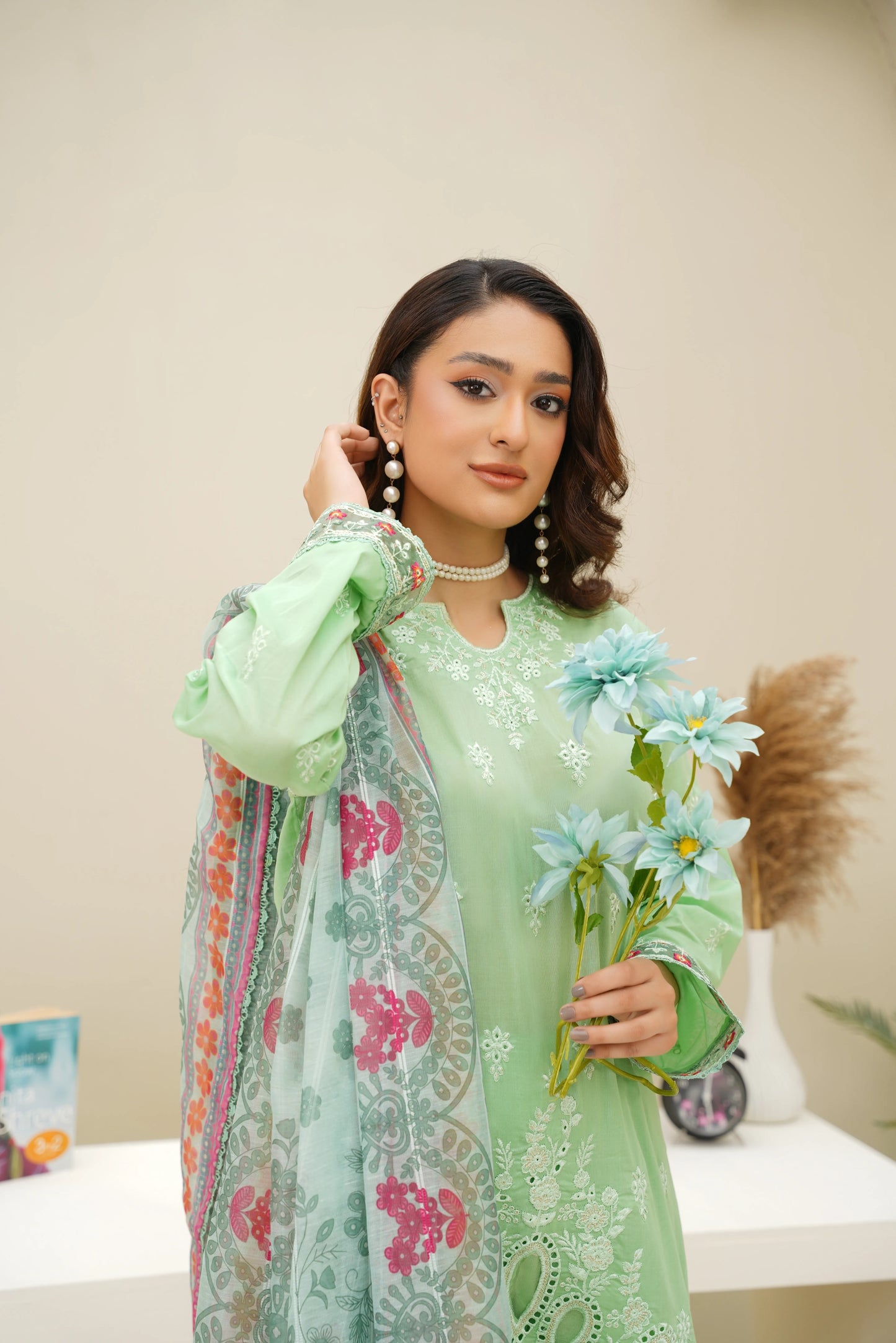 Virsa By Anaya Noor Chikenkari Lawn With Aplic 3PC