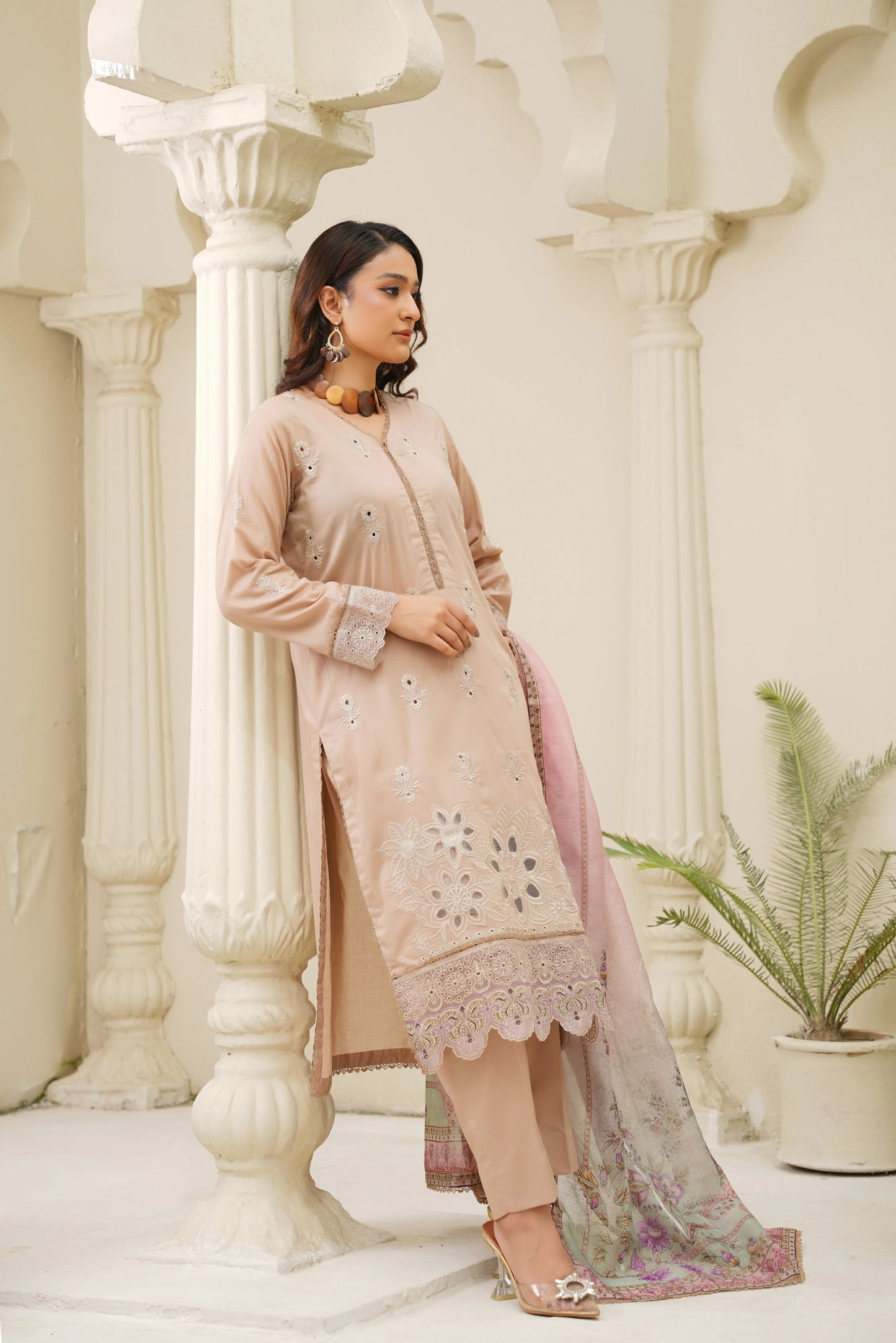 Virsa By Anaya Noor Chikenkari Lawn With Aplic 3PC