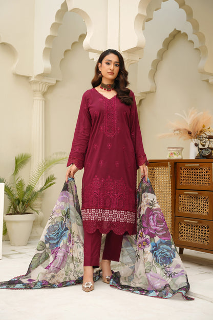 Virsa By Anaya Noor Chikenkari Lawn With Aplic 3PC