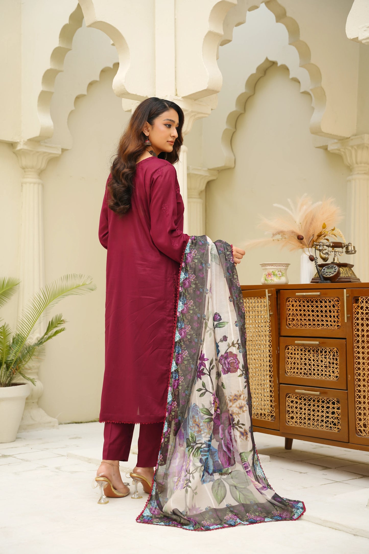 Virsa By Anaya Noor Chikenkari Lawn With Aplic 3PC