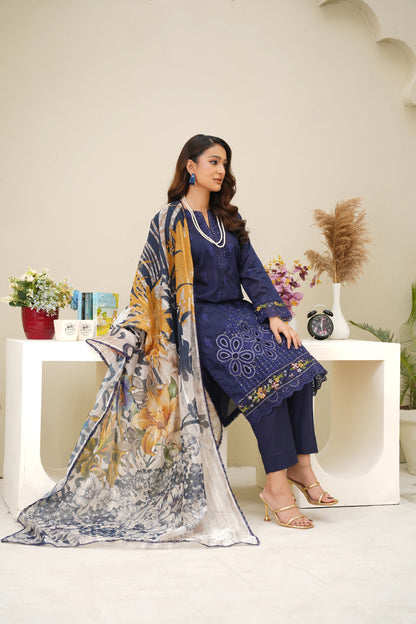 Virsa By Anaya Noor Chikenkari Lawn With Aplic 3PC