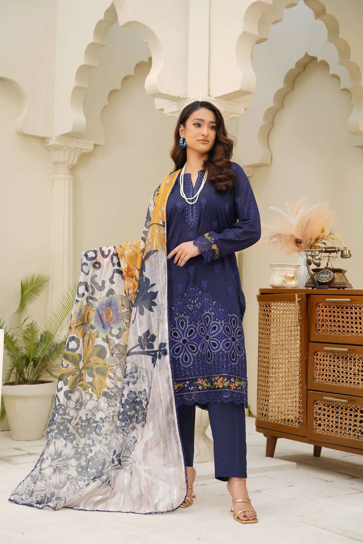 Virsa By Anaya Noor Chikenkari Lawn With Aplic 3PC