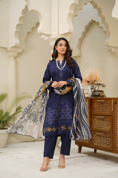 Virsa By Anaya Noor Chikenkari Lawn With Aplic 3PC