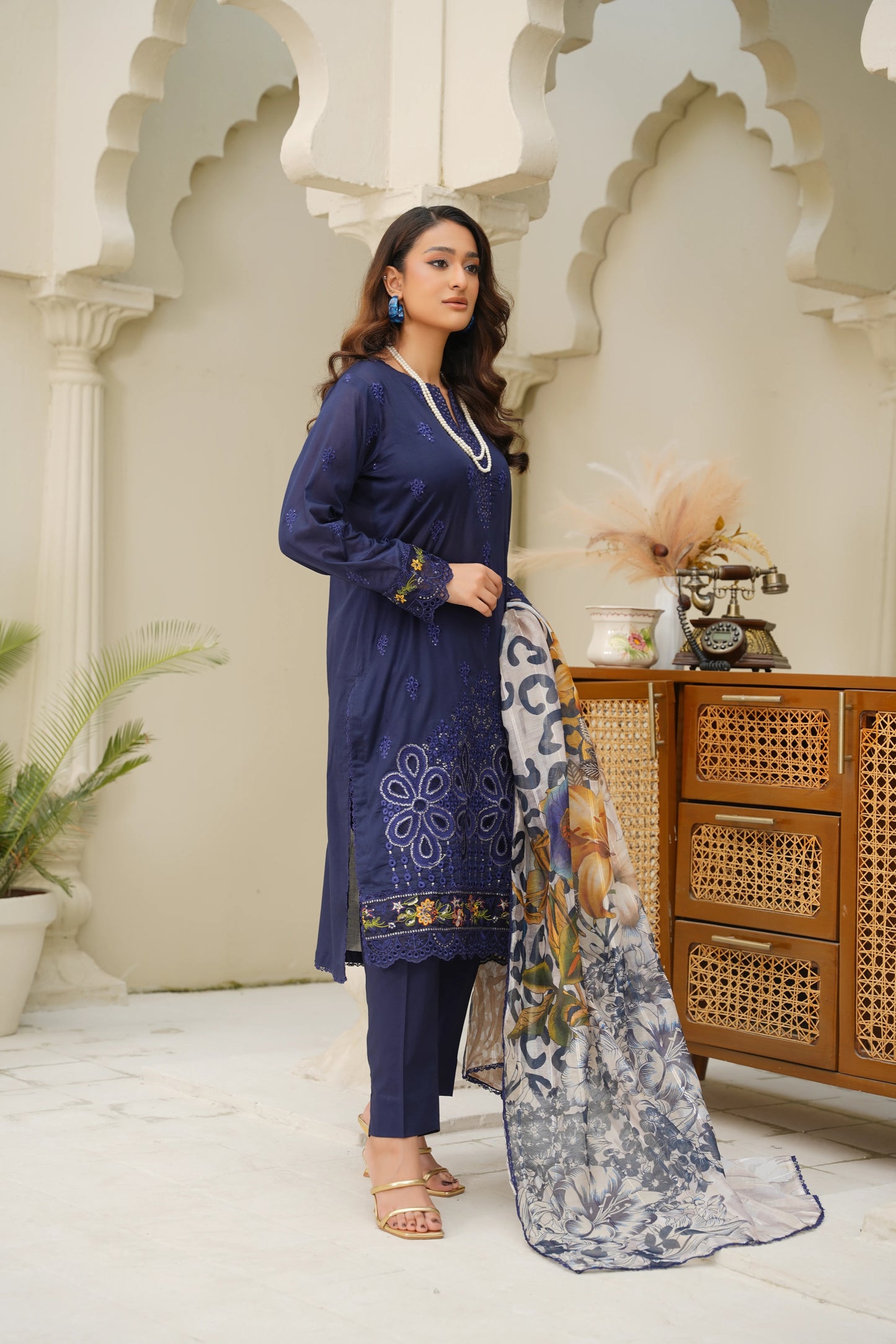 Virsa By Anaya Noor Chikenkari Lawn With Aplic 3PC