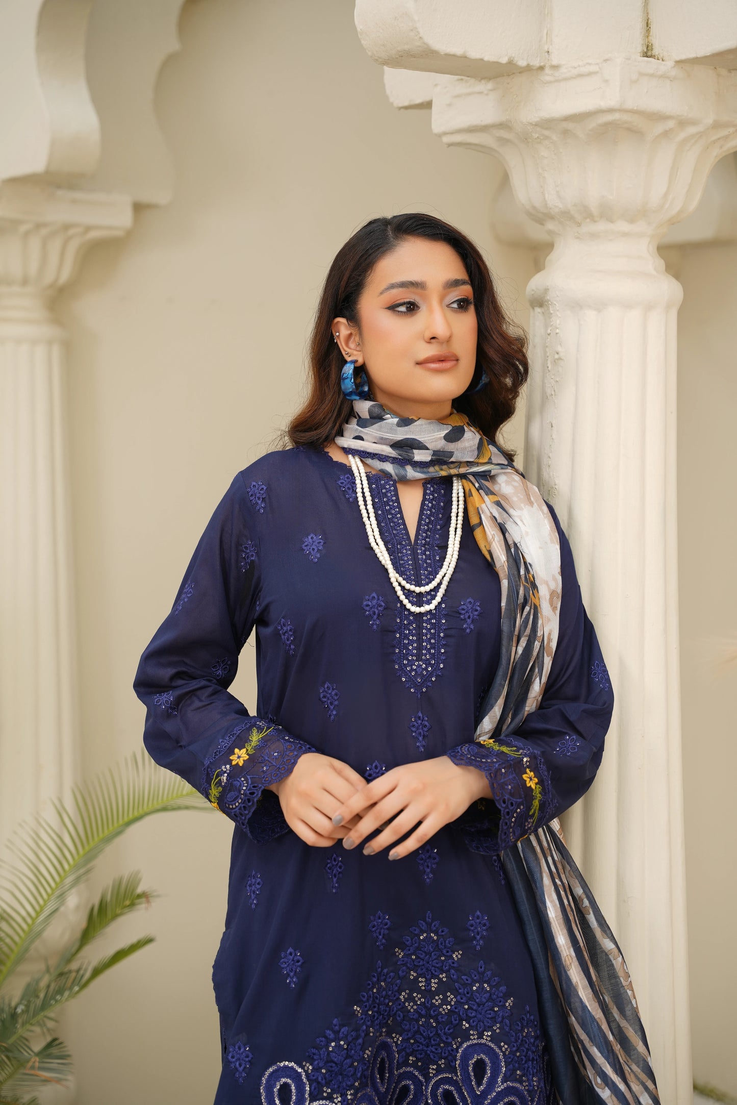 Virsa By Anaya Noor Chikenkari Lawn With Aplic 3PC