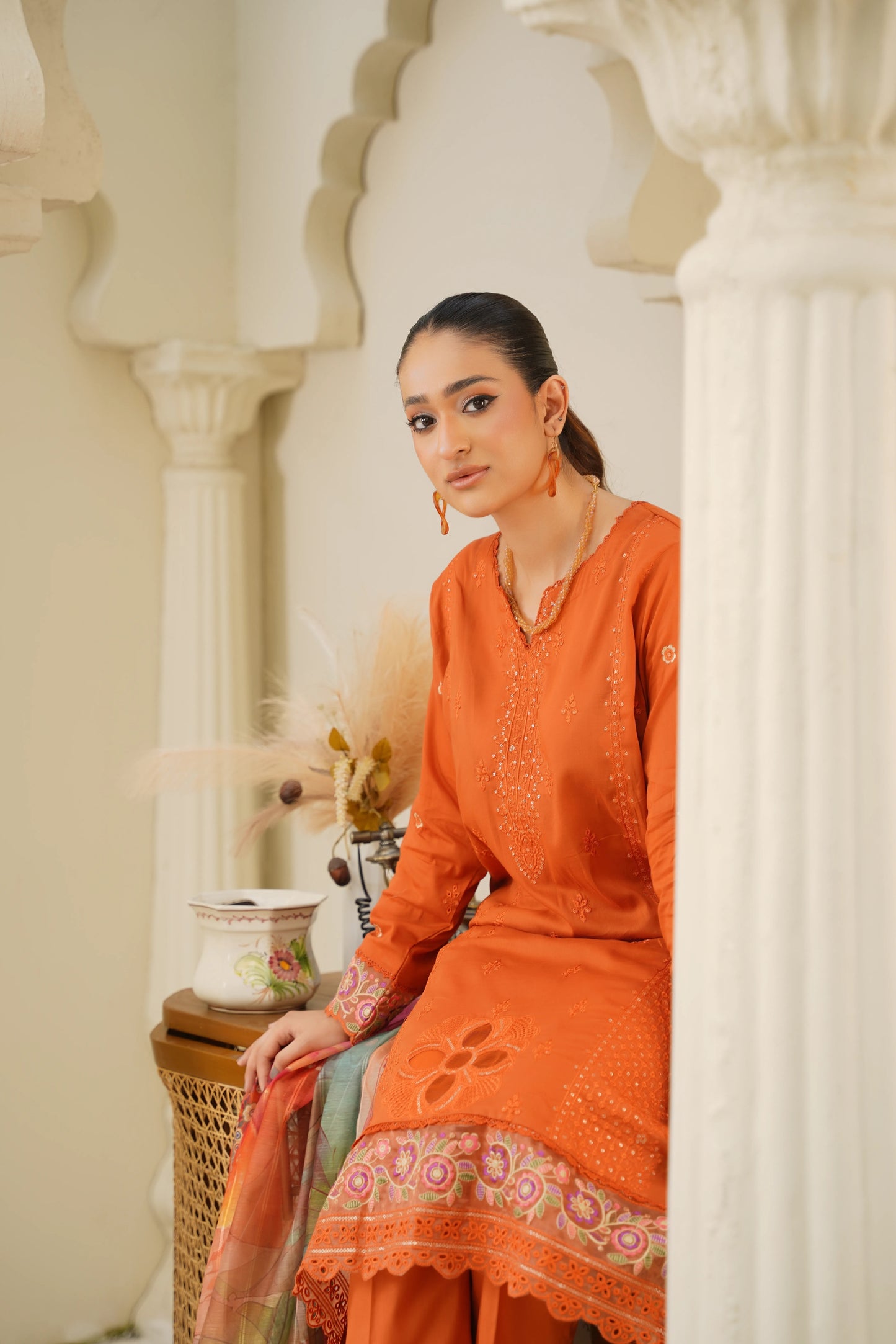 Virsa By Anaya Noor Chikenkari Lawn With Aplic 3PC