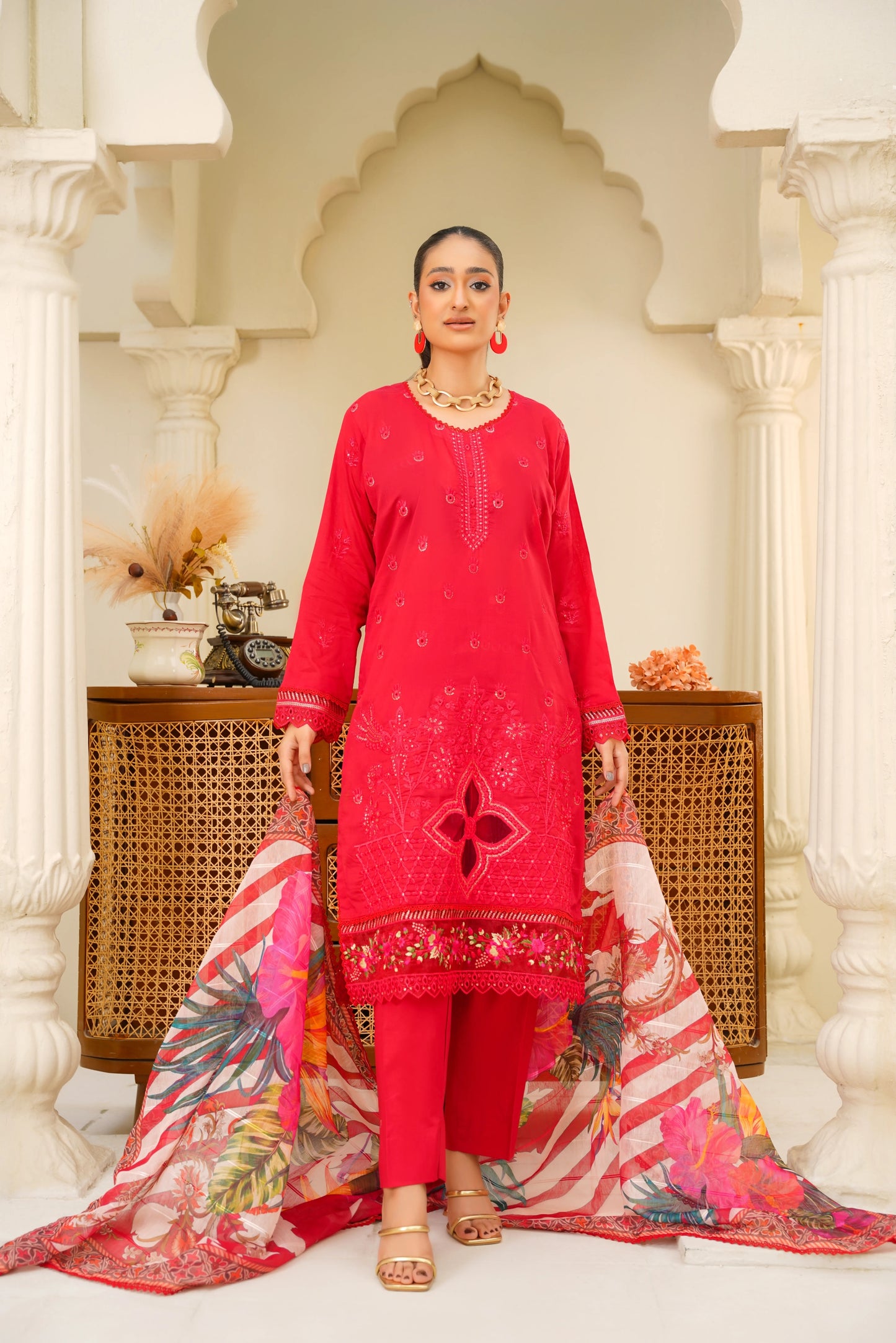 Virsa By Anaya Noor Chikenkari Lawn With Aplic 3PC
