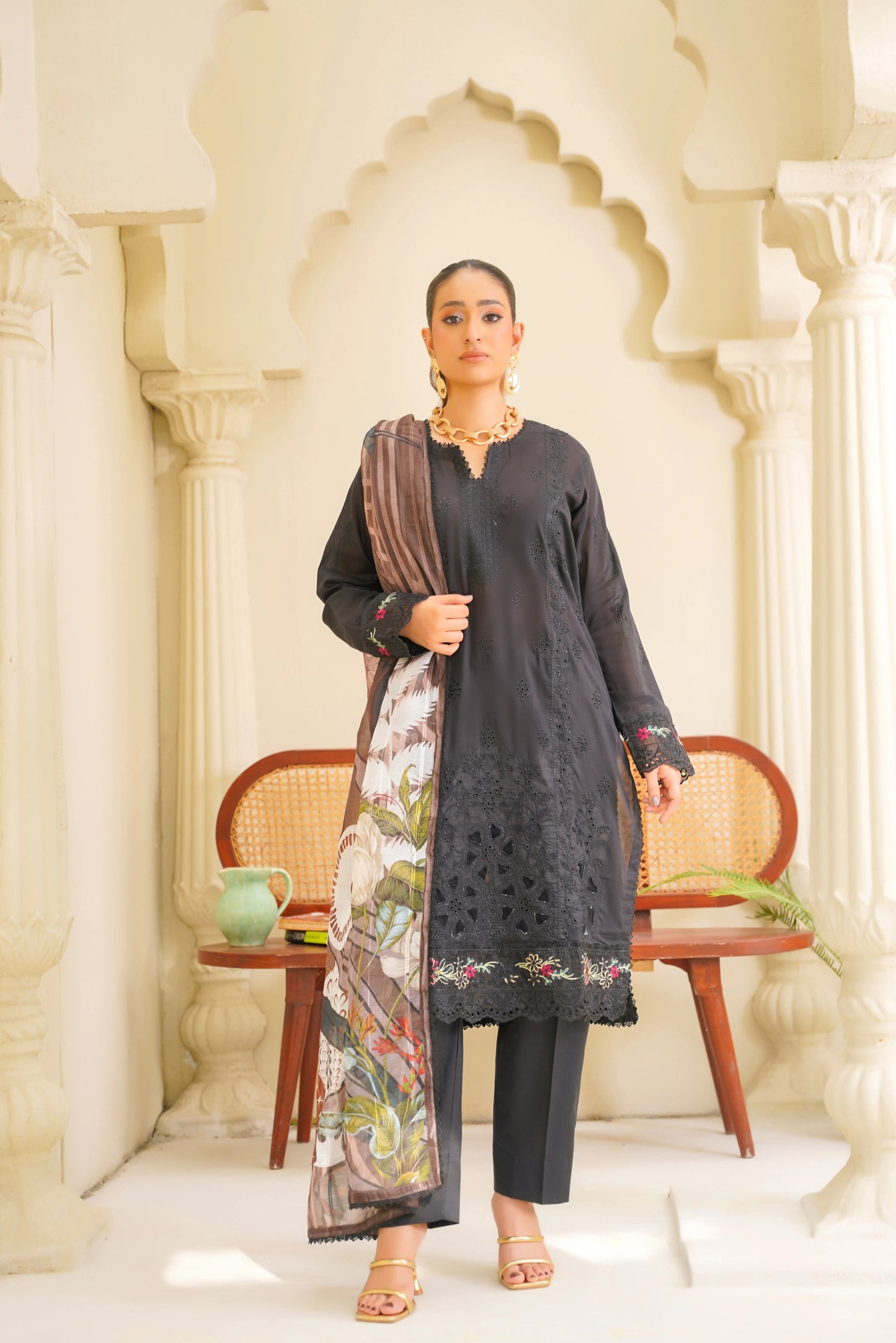 Virsa By Anaya Noor Chikenkari Lawn With Aplic 3PC