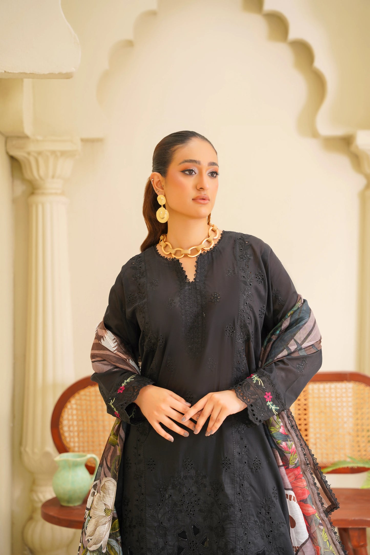 Virsa By Anaya Noor Chikenkari Lawn With Aplic 3PC