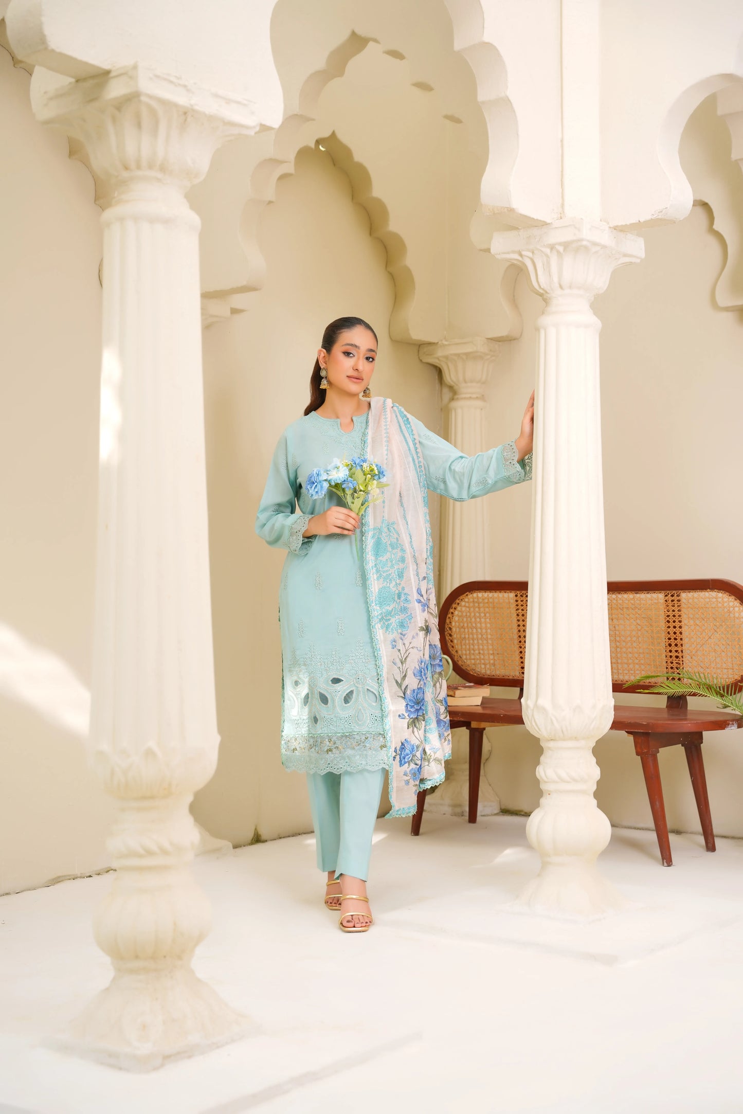 Virsa By Anaya Noor Chikenkari Lawn With Aplic 3PC