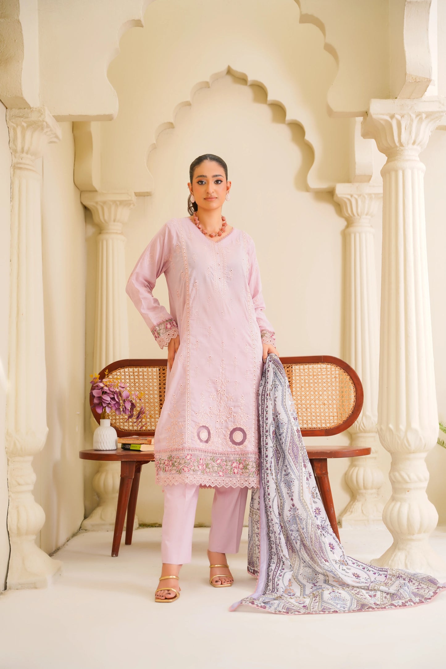 Virsa By Anaya Noor Chikenkari Lawn With Aplic 3PC