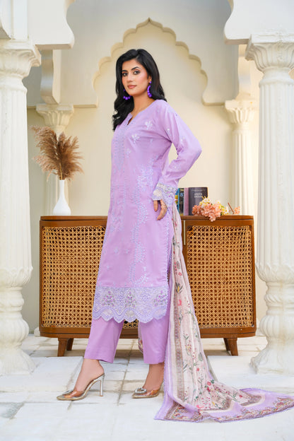Virsa By Anaya Noor Chikenkari Lawn With Aplic 3PC