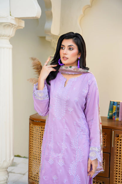 Virsa By Anaya Noor Chikenkari Lawn With Aplic 3PC