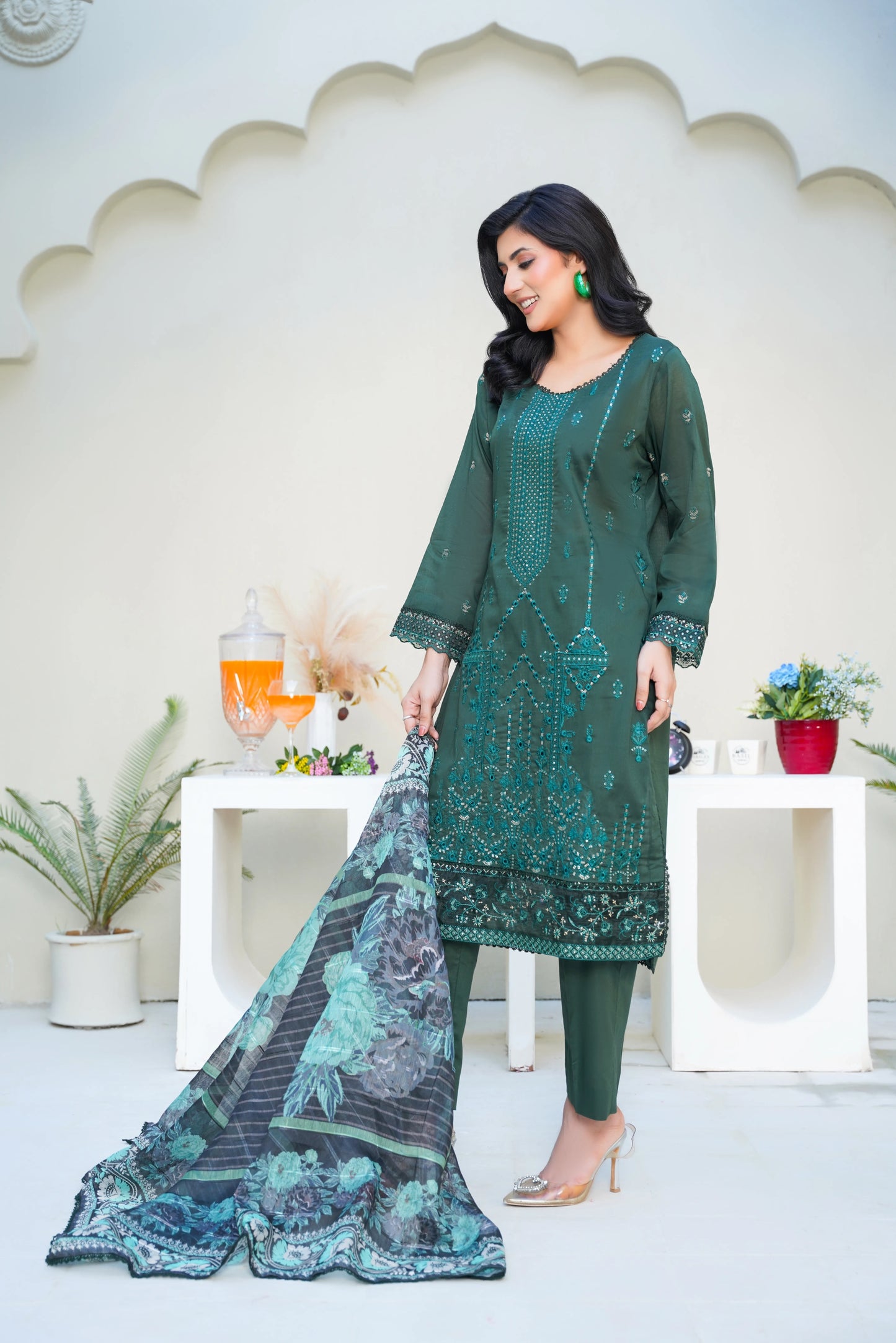Virsa By Anaya Noor Chikenkari Lawn With Aplic 3PC